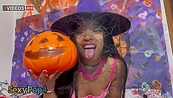 Morena Rabuda Indulges In Some Naughty Fun With Her Erect Member On Halloween