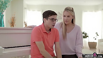 Busty Piano Instructor Bunny Madison Motivates Her Young Student With Rewards