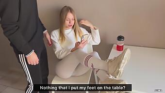 Russian Girlfriend Gives Foot Fetish Blowjob And Gets Fucked Hard