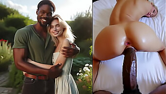 En Blond Kones Intime Møte Med Sin Nye Elsker I En Interracial 3d-Video.