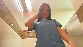 A Provocative Nurse Indulges In Solo Pleasure And Climax In The Hospital Restroom